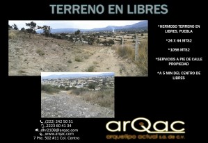 DANIELA RIVERA Avisos dse propiedades en Mexico en Libres |  Venta de terreno en libres, puebla    1056 m2, Venta de terreno en libres, puebla    1056 m2